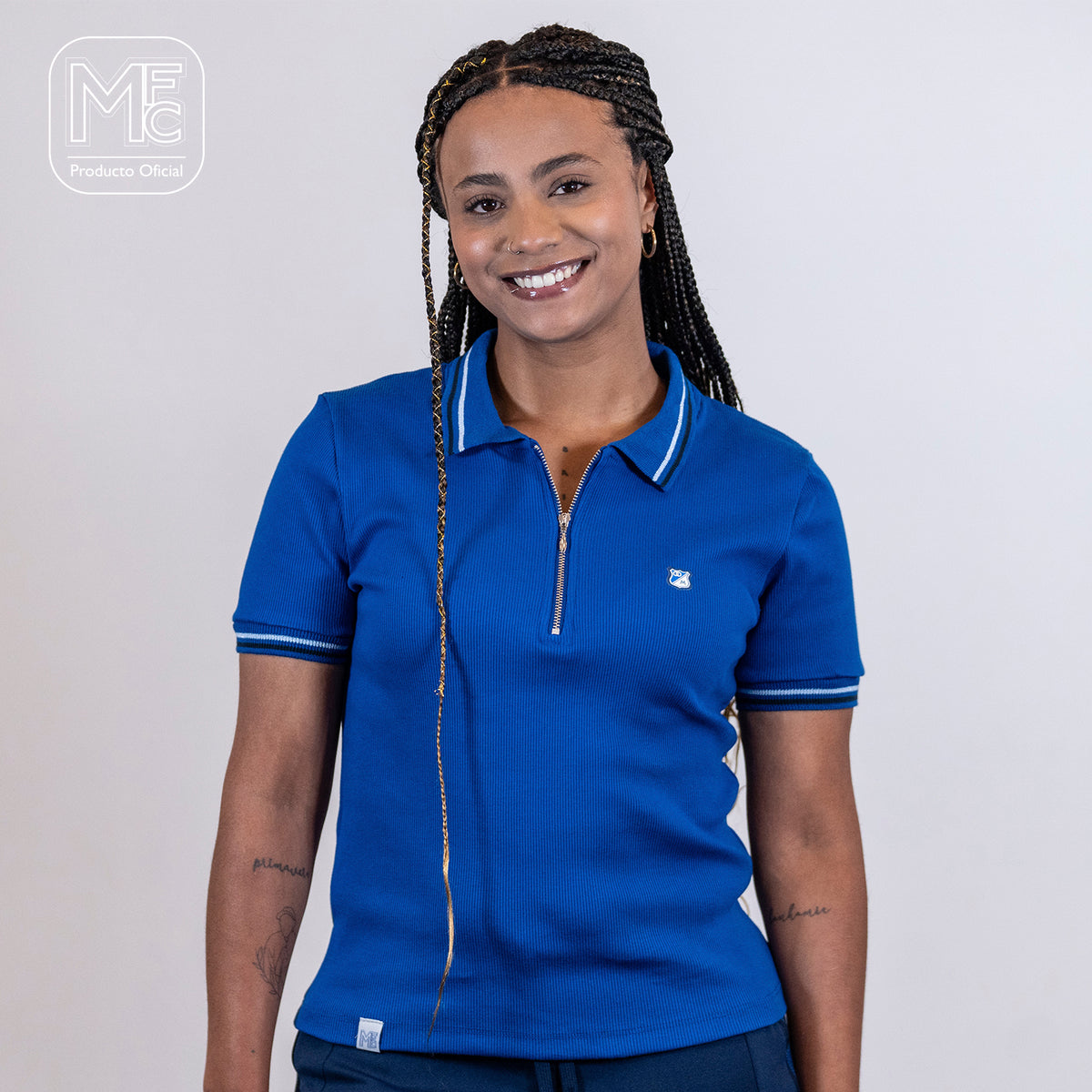 Polo Blusas Stirpe Ariana Blusa Tipo Polo Tejido Combinada Con