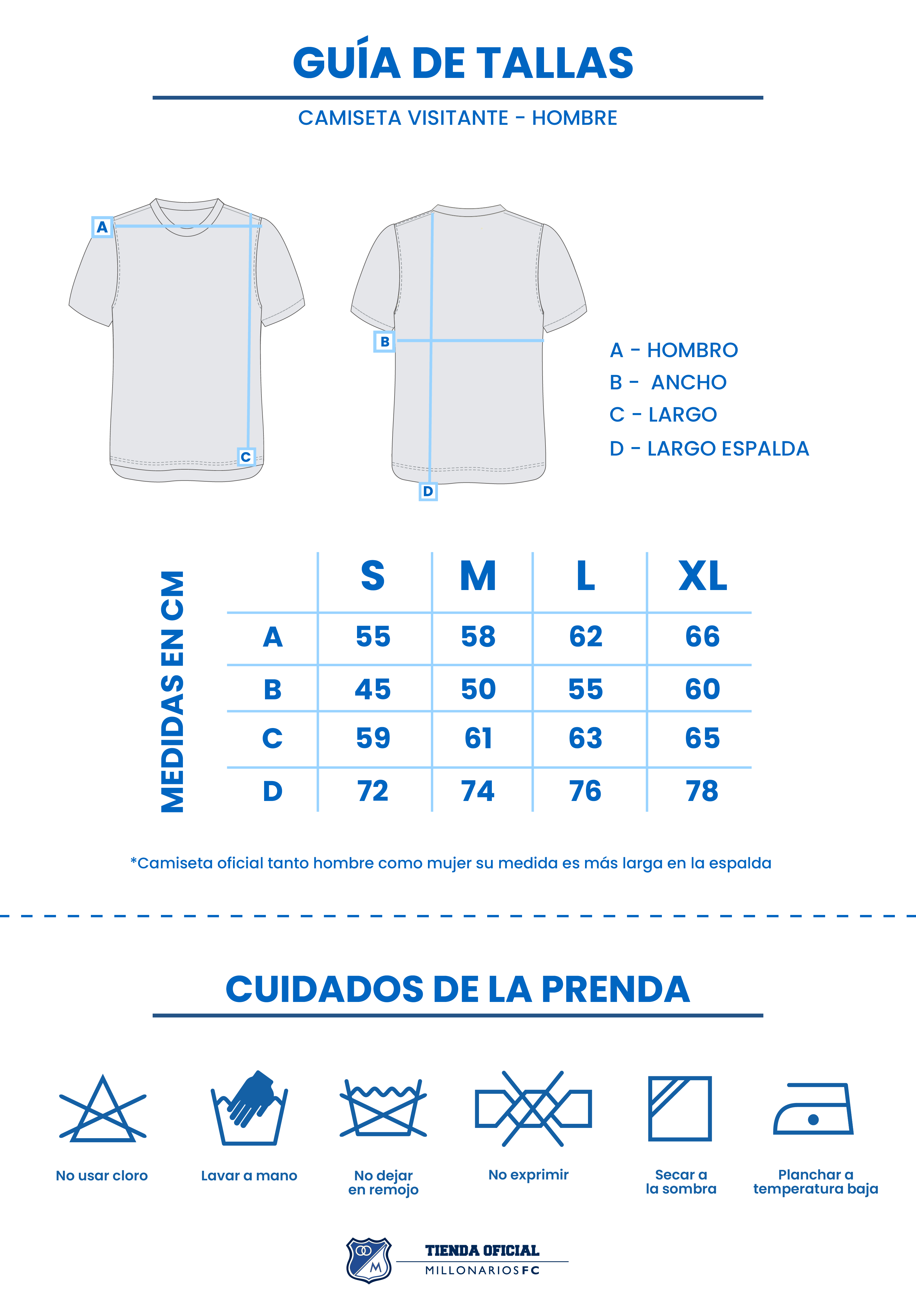 Camiseta Visitante Hombre 2023 Tienda Oficial Millonarios FC